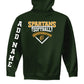 Spartans Softball Hoodie (Youth) green, back