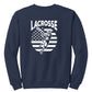 Lacrosse Flag Back Crewneck Sweatshirt Adult