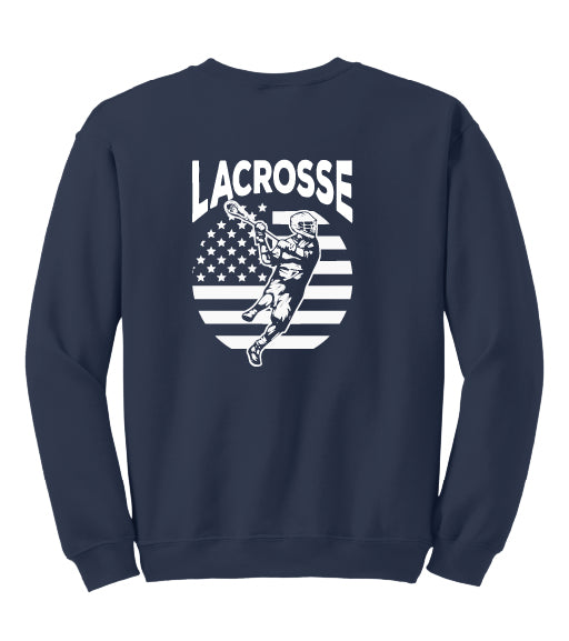 Lacrosse Flag Back Crewneck Sweatshirt Adult