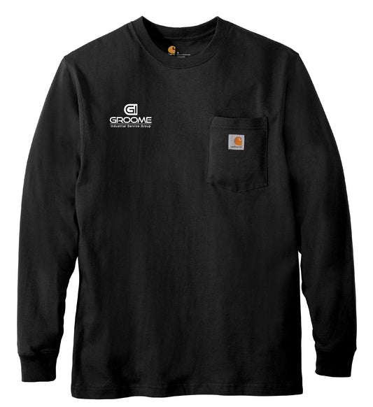 Carhartt ® Workwear Pocket Long Sleeve T-Shirt with Small Logo on Front with Flag on Back