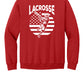 Lacrosse Flag Back Crewneck Sweatshirt Adult