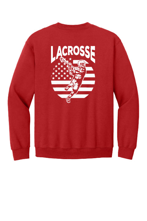 Lacrosse Flag Back Crewneck Sweatshirt Adult