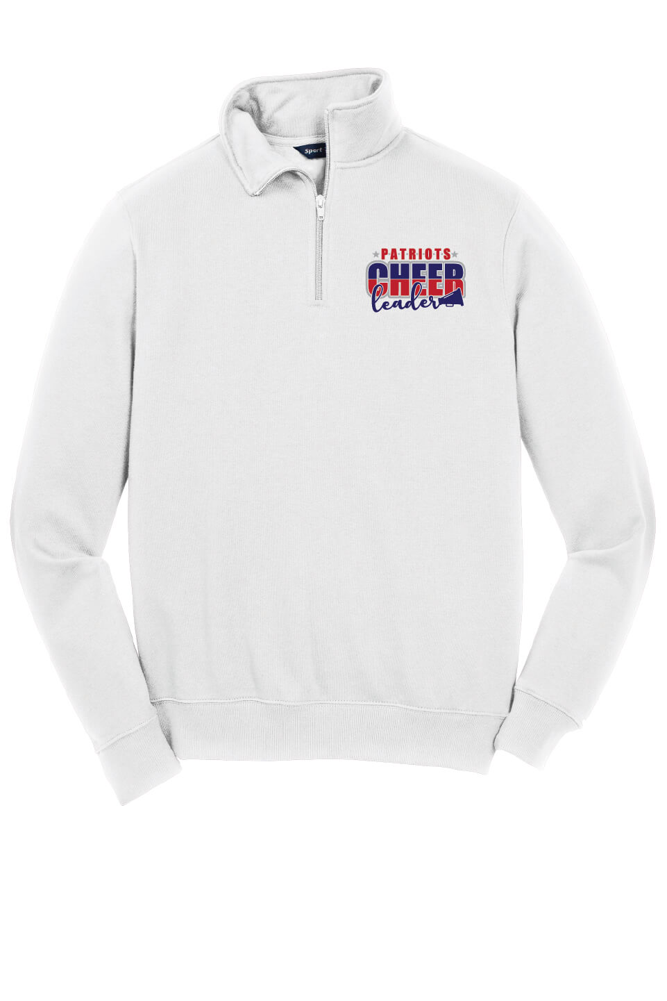 Patriots Cheer Leader 1/4 Zip Sweatshirt white