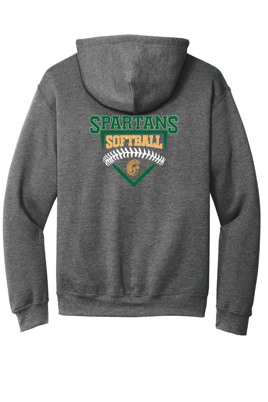 Spartans Softball Hoodie (Youth) gray, back