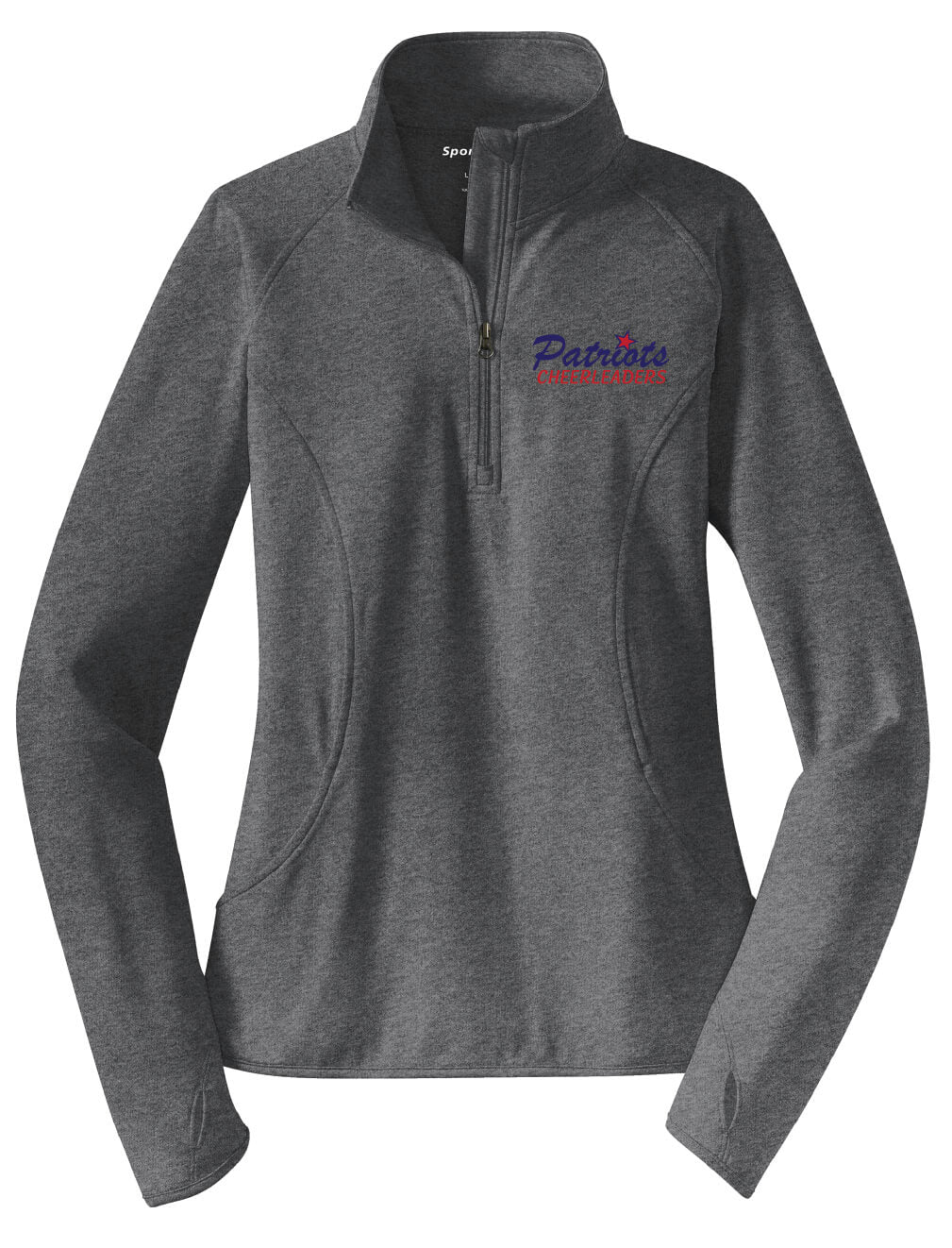 Patriots Cheer Leader Zip Pullover (Ladies) gray