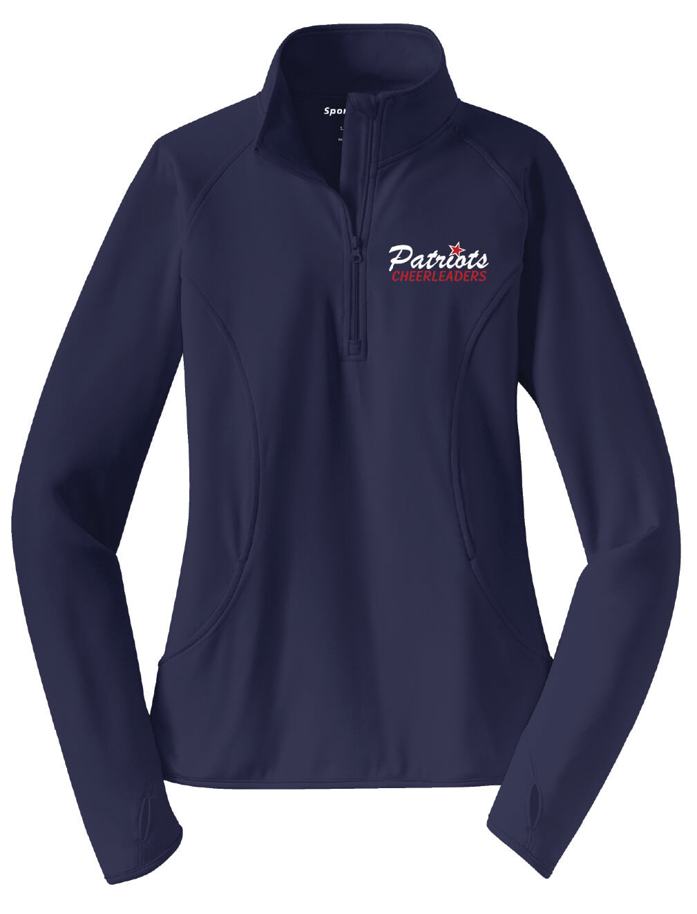 Patriots Cheer Leader Zip Pullover (Ladies) navy