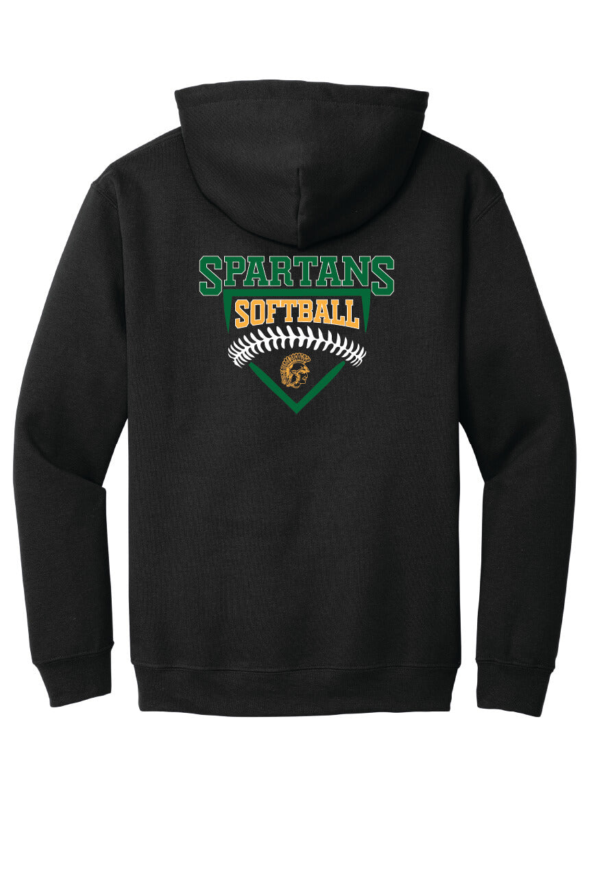 Spartans Softball Hoodie (Youth) black, back