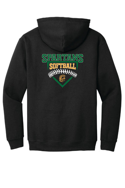 Spartans Softball Hoodie (Youth) black, back