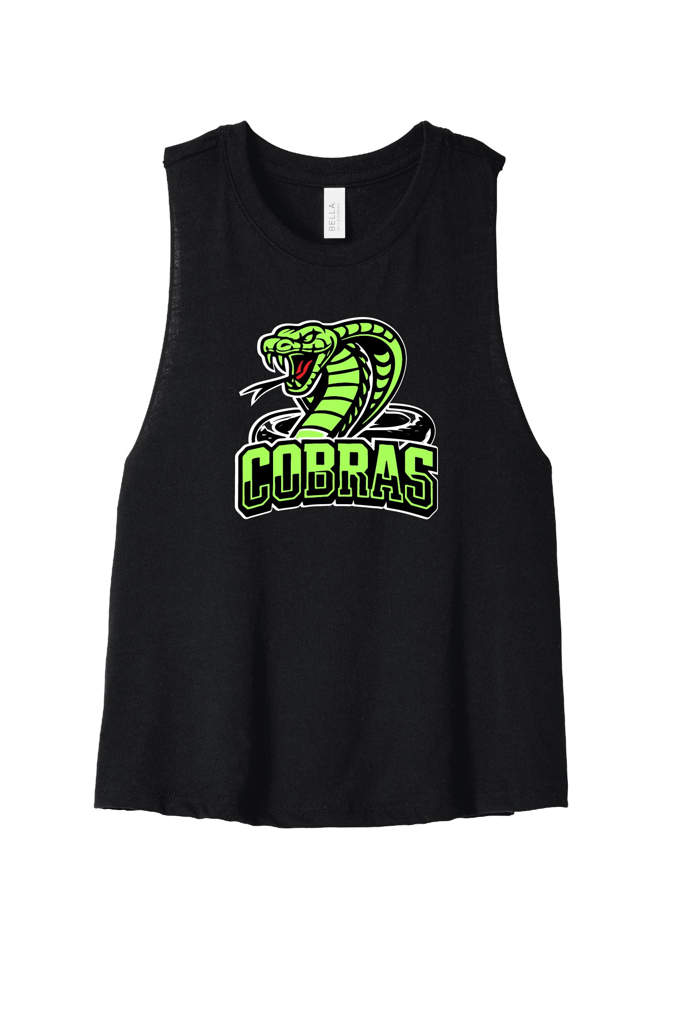 Cobras Bella Canvas Women's Racerback Crop Tank