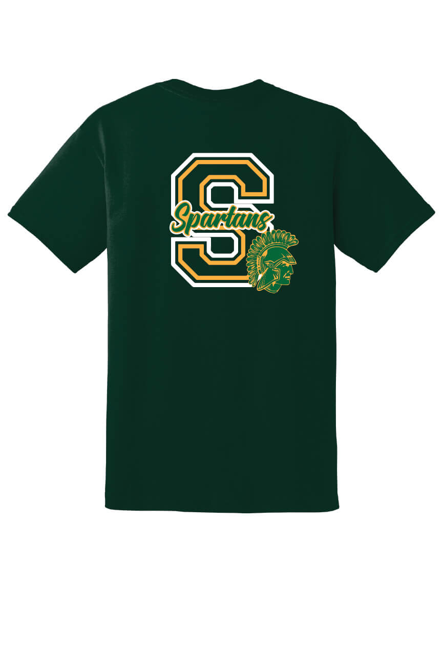 Spartans "S" Short Sleeve T-Shirt back-green
