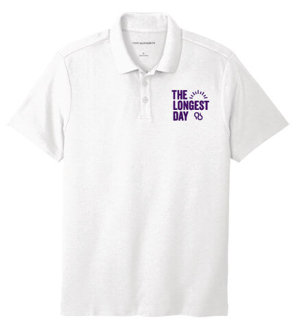 The Longest Day Short Sleeve Performance Polo Mens white