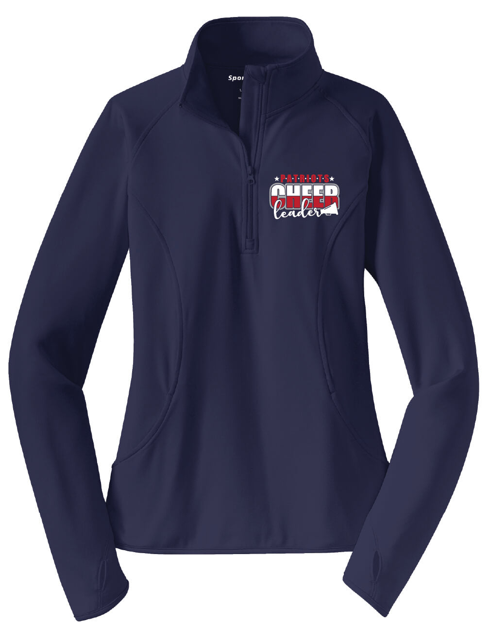 Patriots Cheerleaders Zip Pullover (Ladies) navy