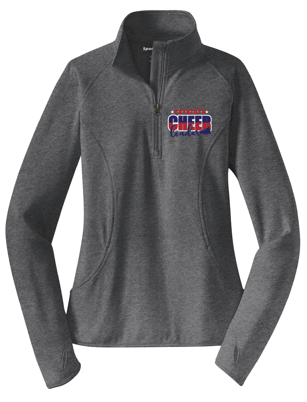 Patriots Cheerleaders Zip Pullover (Ladies) gray