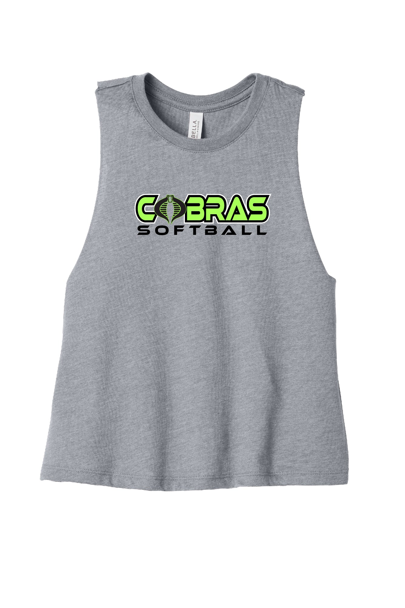 Cobras Bella Canvas Women's Racerback Crop Tank