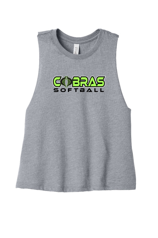 Cobras Bella Canvas Women's Racerback Crop Tank