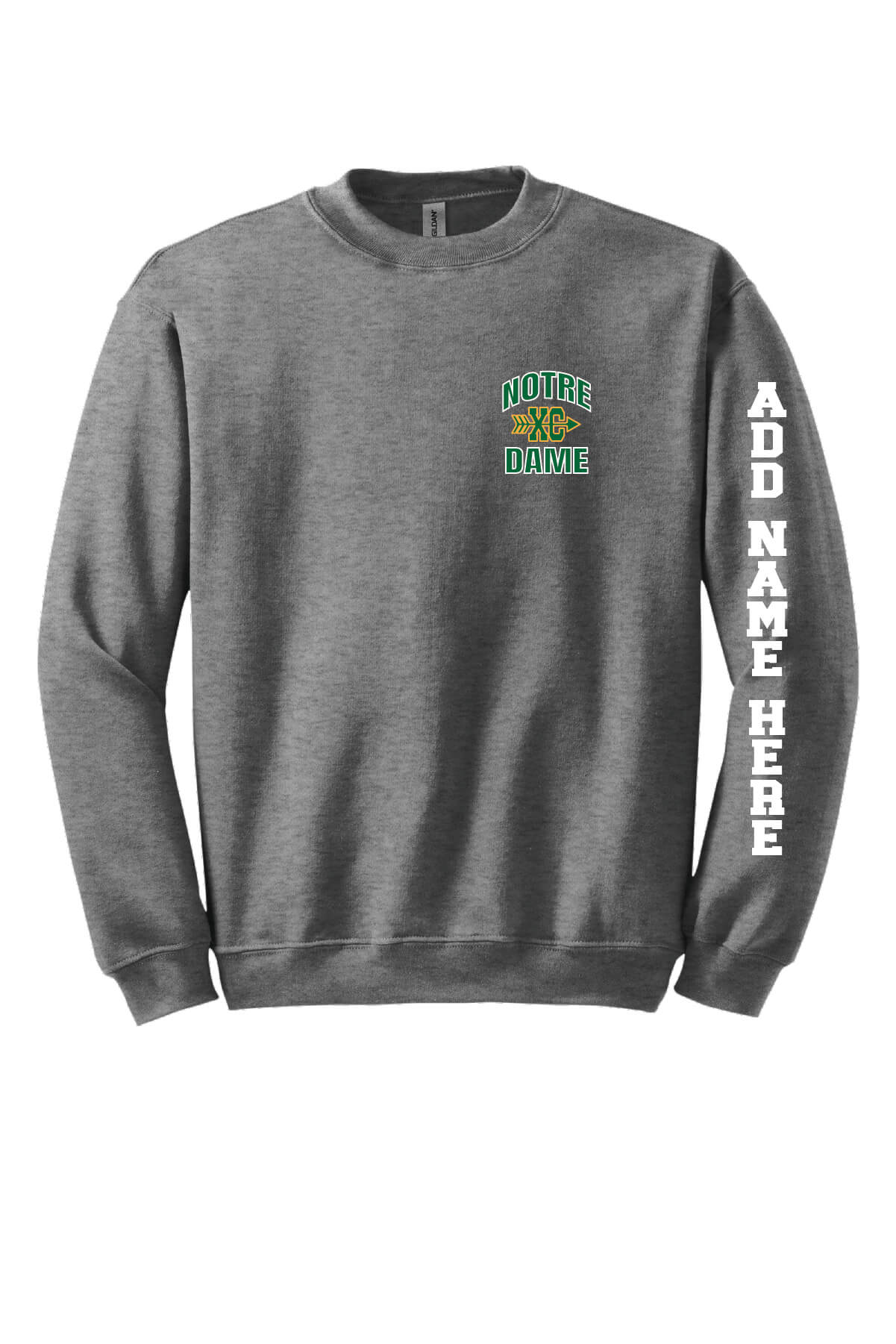 Notre Dame XC Soccer Crewneck Sweatshirt gray