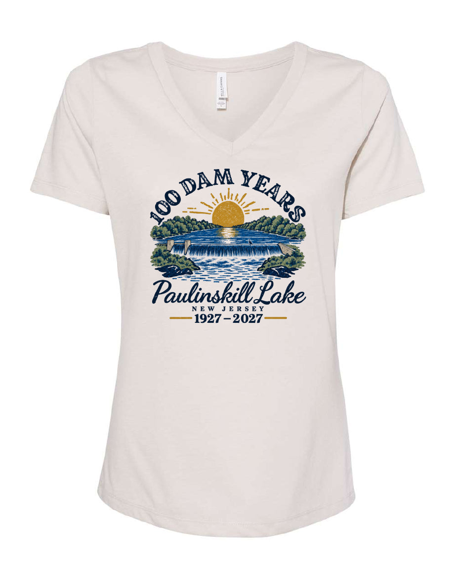 100 Dam Years Ladies V-Neck T-shirt