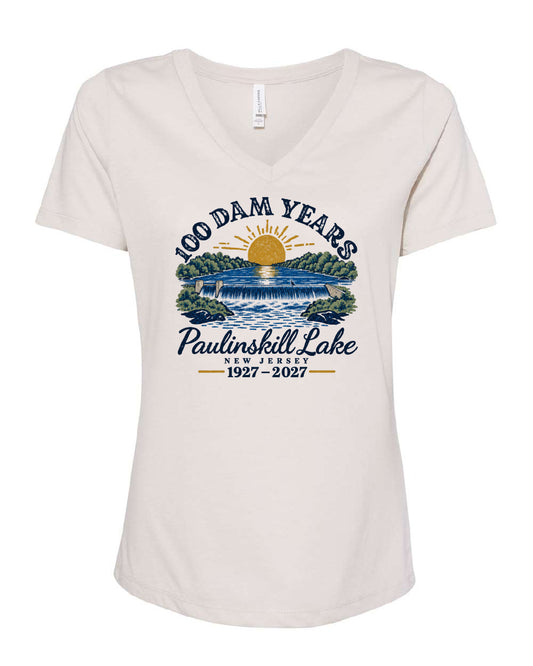 100 Dam Years Ladies V-Neck T-shirt