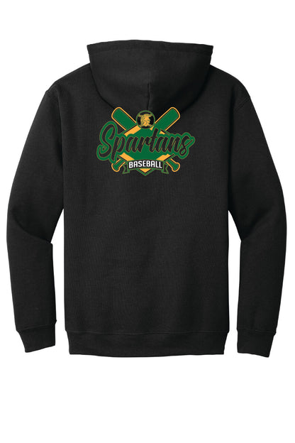 Spartans Baseball Hoodie (Youth) black, back