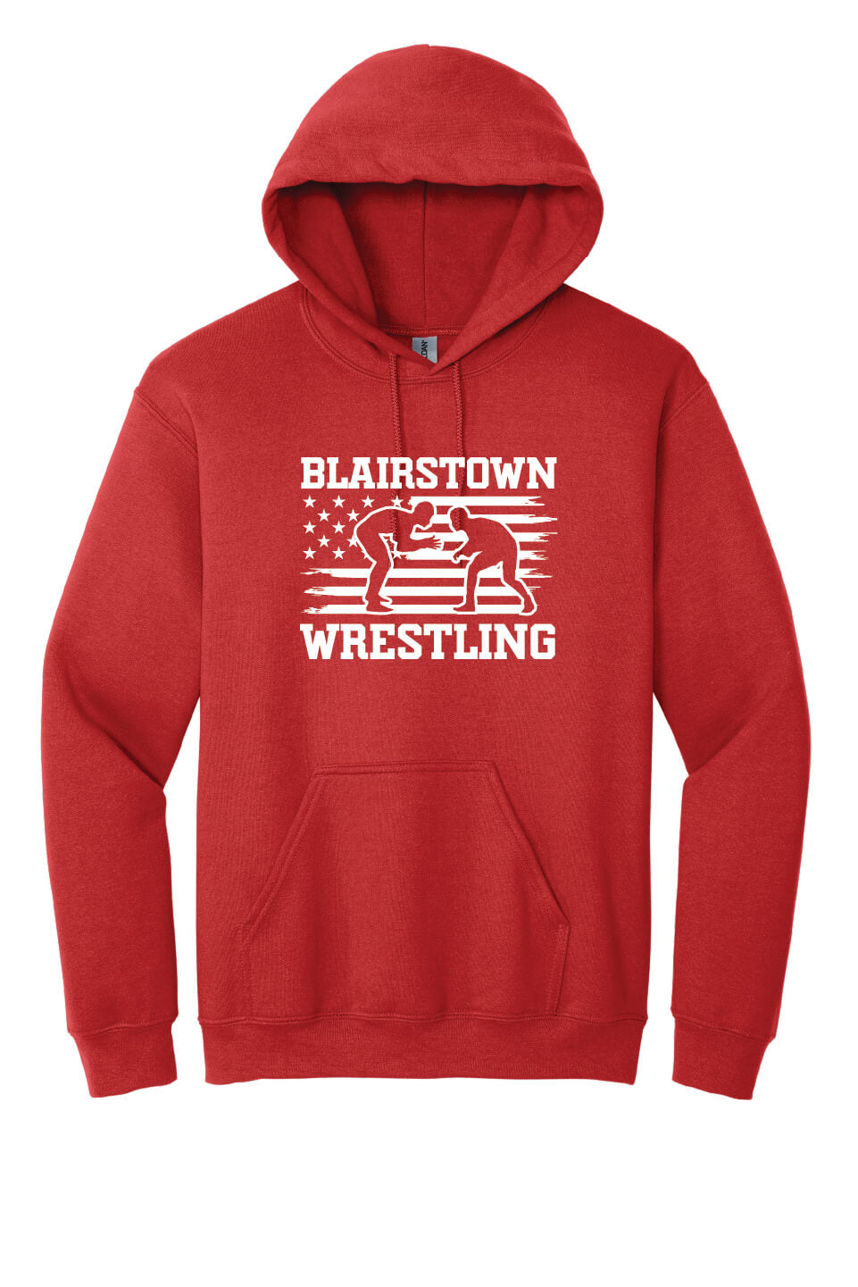 Blairstown Wrestling Flag Hoodie (Youth) red