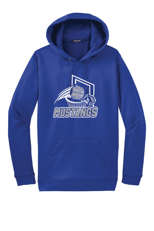 Mustangs Sport-Tek Sport-Wick Fleece Hooded Pullover royal