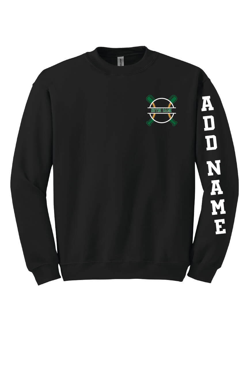 Spartans Baseball Crewneck Sweatshirt (Youth) black, front