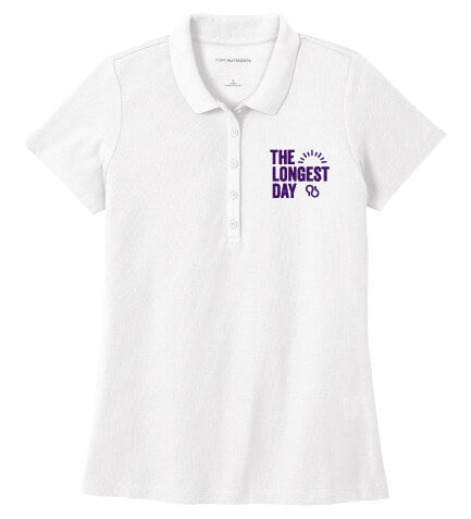 The Longest Day Short Sleeve Performance Polo Womens white