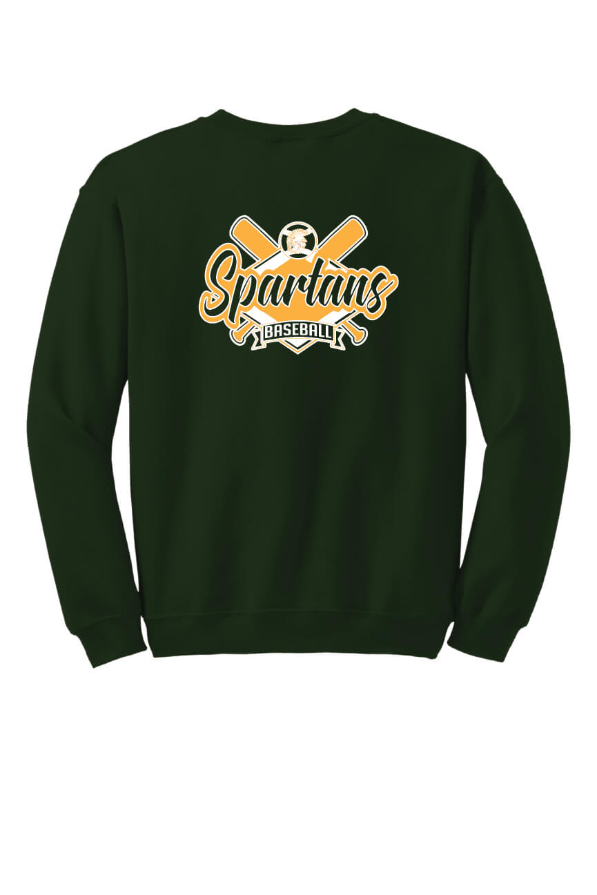 Spartans Baseball Crewneck Sweatshirt (Youth) green, back