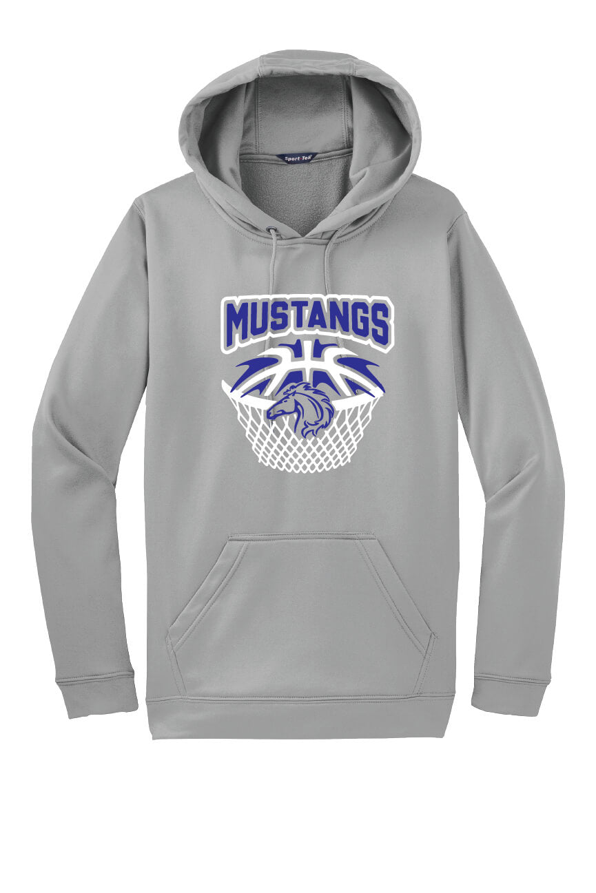 Mustangs Basketball Sport-Tek Sport-Wick Fleece Hooded Pullover gray