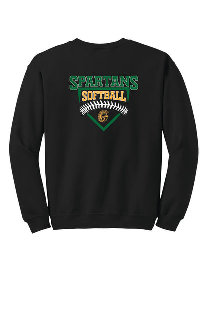 Spartans Softball Crewneck Sweatshirt black, back