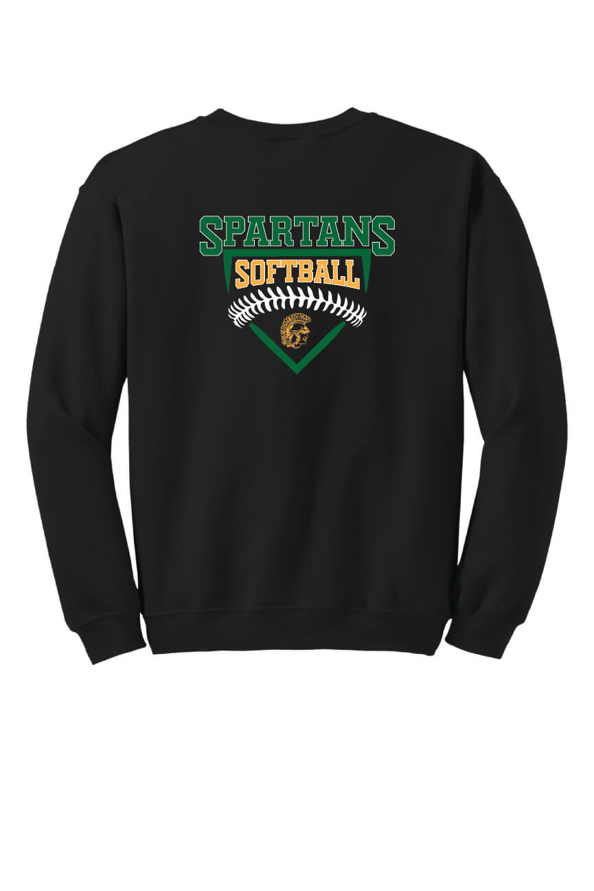 Spartans Softball Crewneck Sweatshirt (Youth) black, back