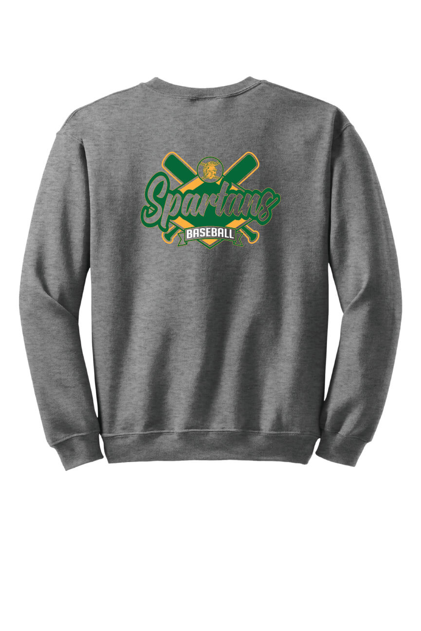 Spartans Baseball Crewneck Sweatshirt (Youth) gray, back