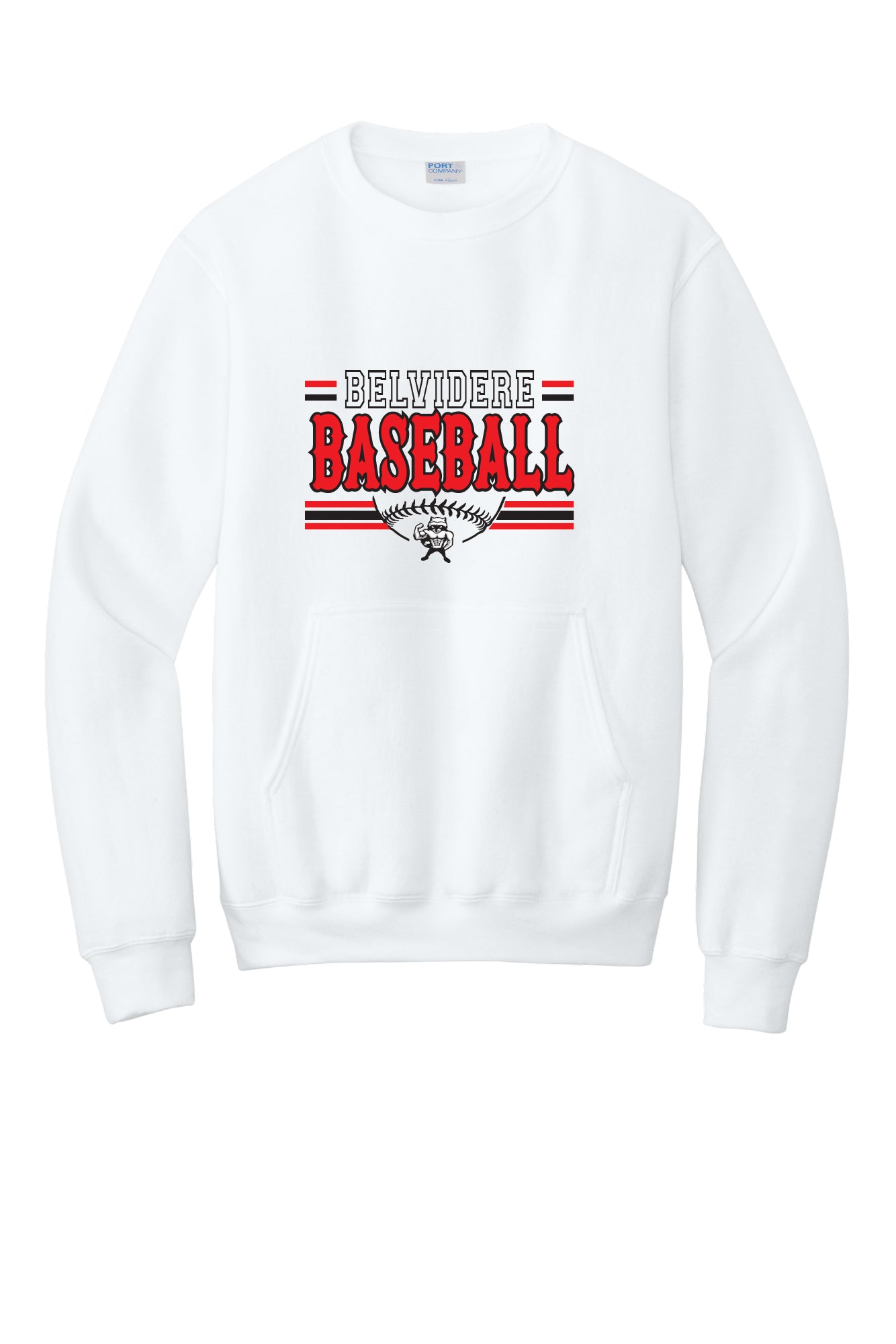 Belvidere Baseball Crewneck Pocket Sweatshirt