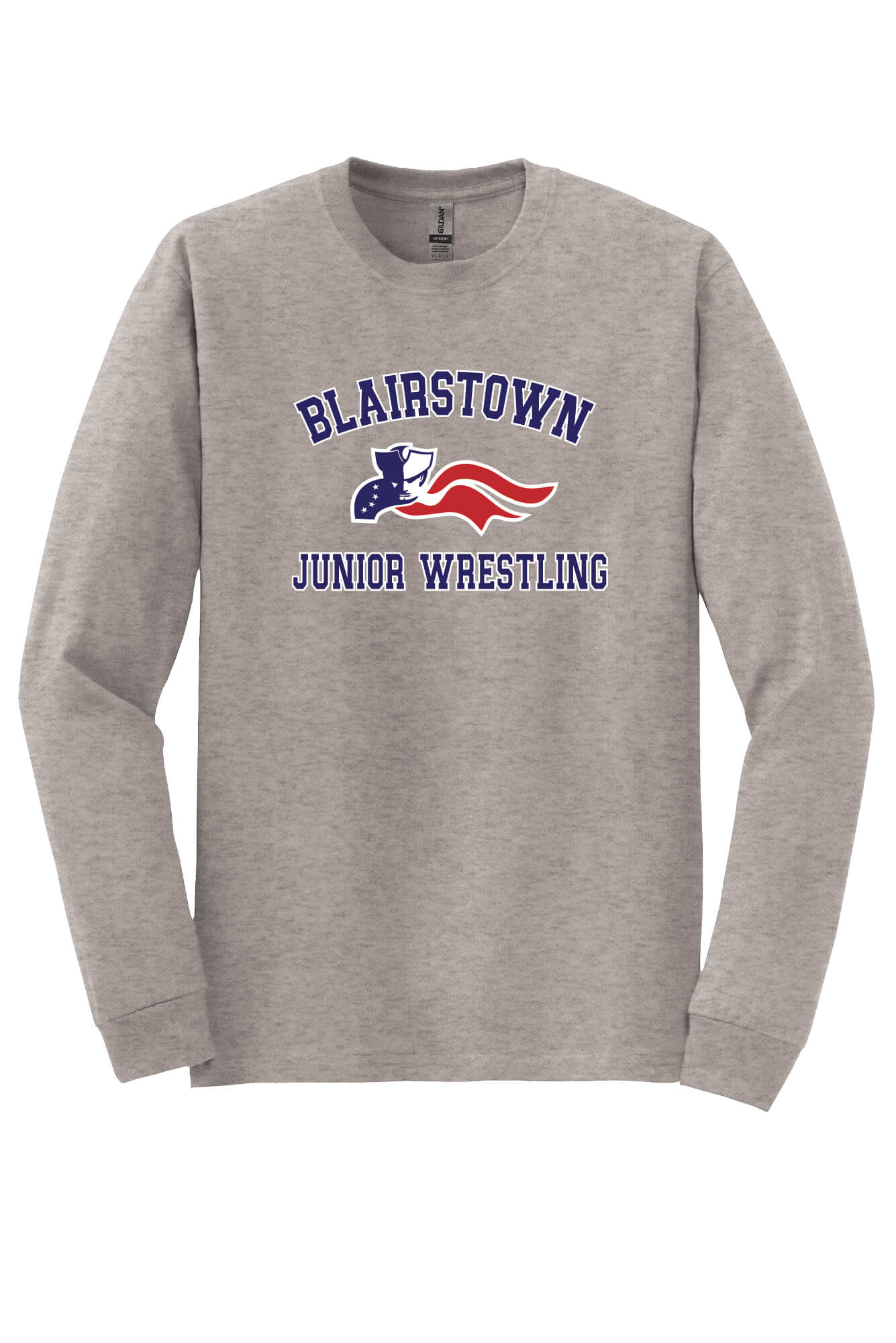 Blairstown JR Wrestling Long Sleeve T-Shirt (Youth) gray