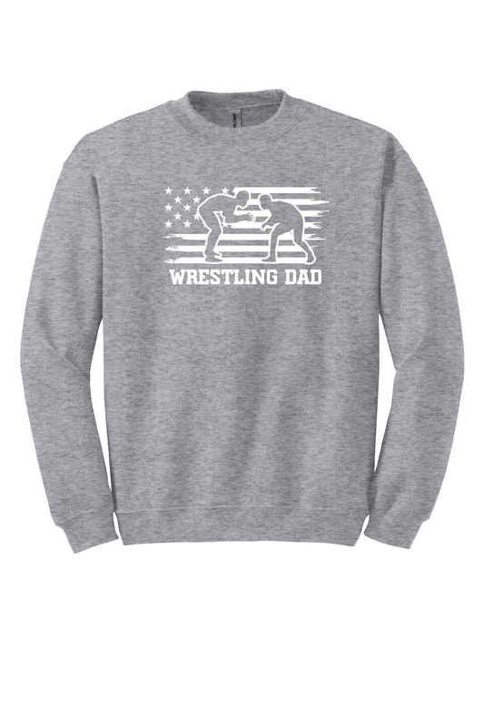 Wrestling Dad Crewneck Sweatshirt gray
