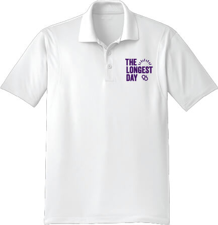 The Longest Day Short Sleeve Sport-Wick Polo Mens white