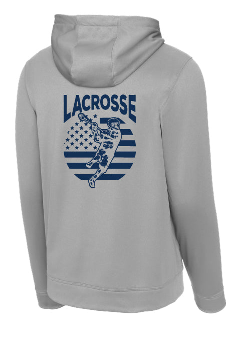 Lacrosse Flag Back Sport-Wick® Fleece Hooded Pullover Adult