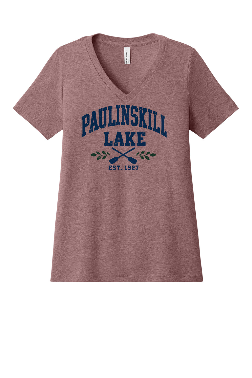 Paulinskill Lake Ladies V-Neck Short Sleeve T-Shirt