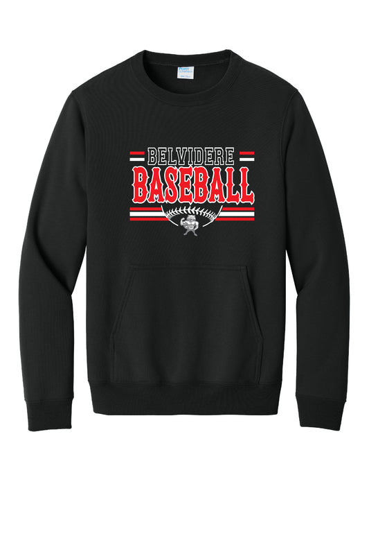 Belvidere Baseball Crewneck Pocket Sweatshirt