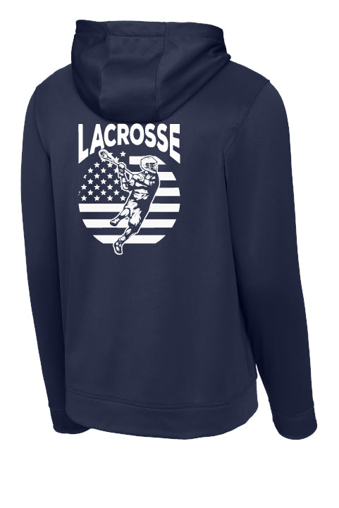 Lacrosse Flag Back Sport-Wick® Fleece Hooded Pullover Adult