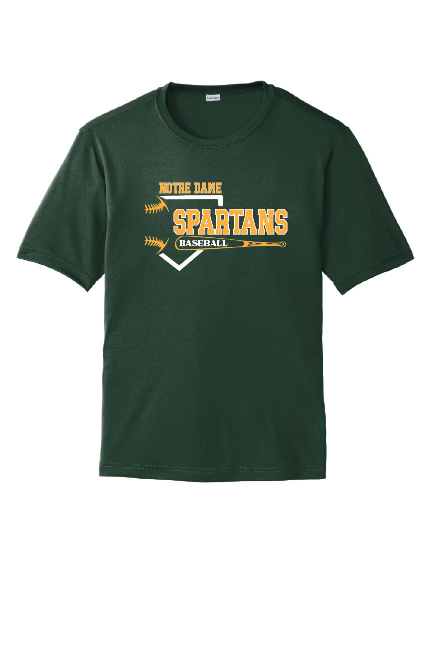 Notre Dame Baseball Sport Tek Competitor Short Sleeve Tee