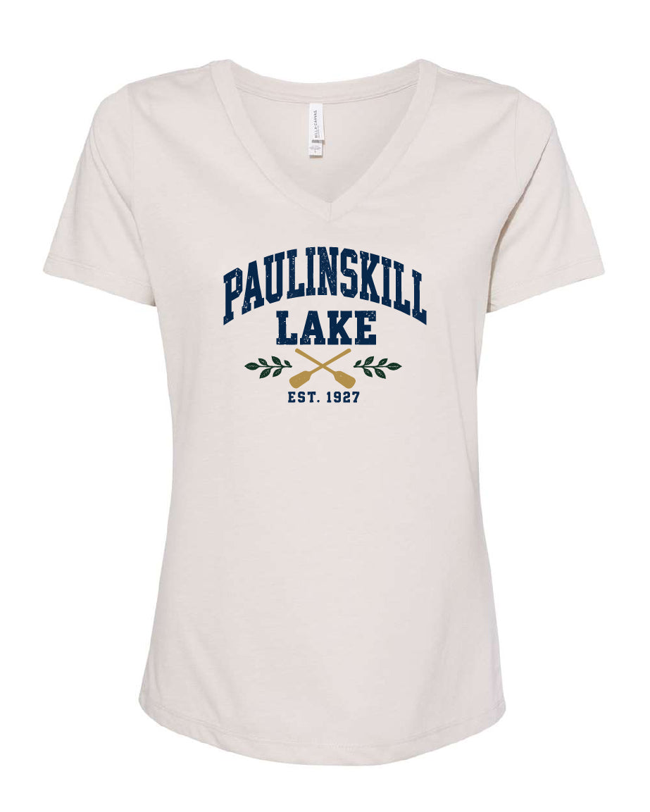 Paulinskill Lake Ladies V-Neck Short Sleeve T-Shirt