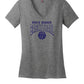 Basketball V-Neck Short Sleeve T-Shirt (Ladies) gray
