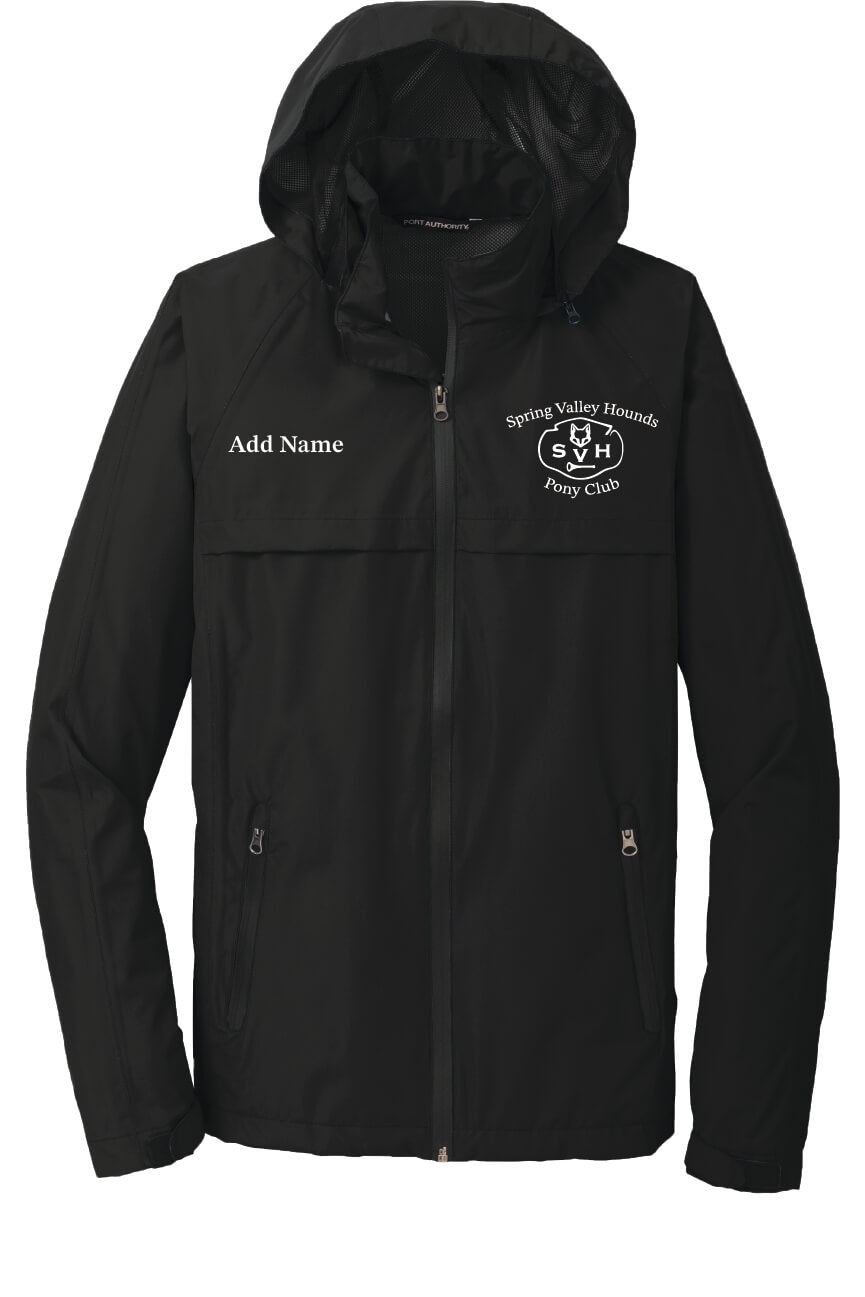 Port Authority Waterproof Jacket (Unisex) Pony Club - black front