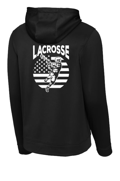 Lacrosse Flag Back Sport-Wick® Fleece Hooded Pullover Adult