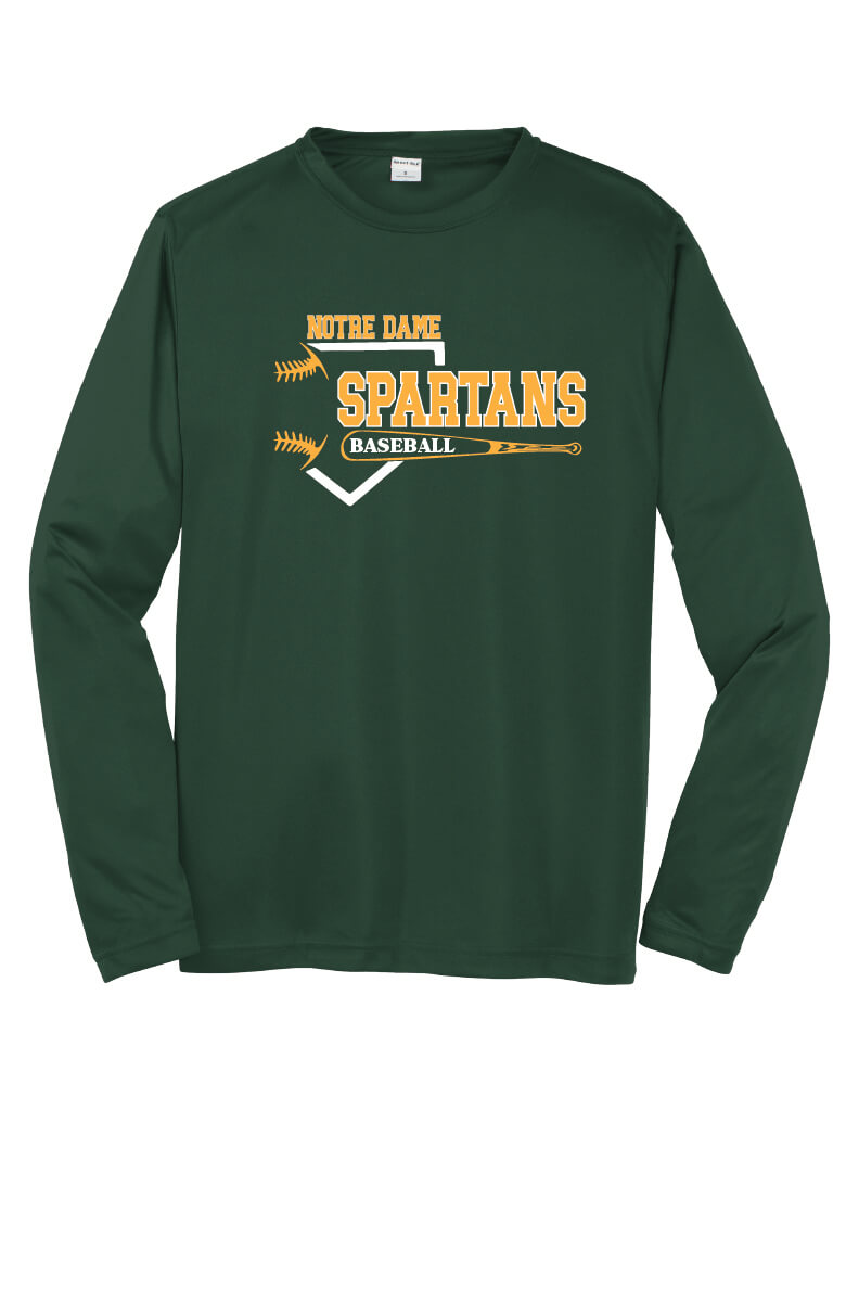 Notre Dame Baseball Sport Tek Competitor Long Sleeve Shirt (Youth)