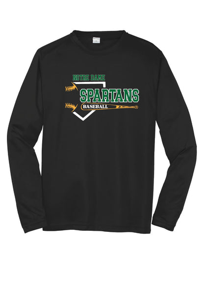 Notre Dame Baseball Sport Tek Competitor Long Sleeve Shirt (Youth)