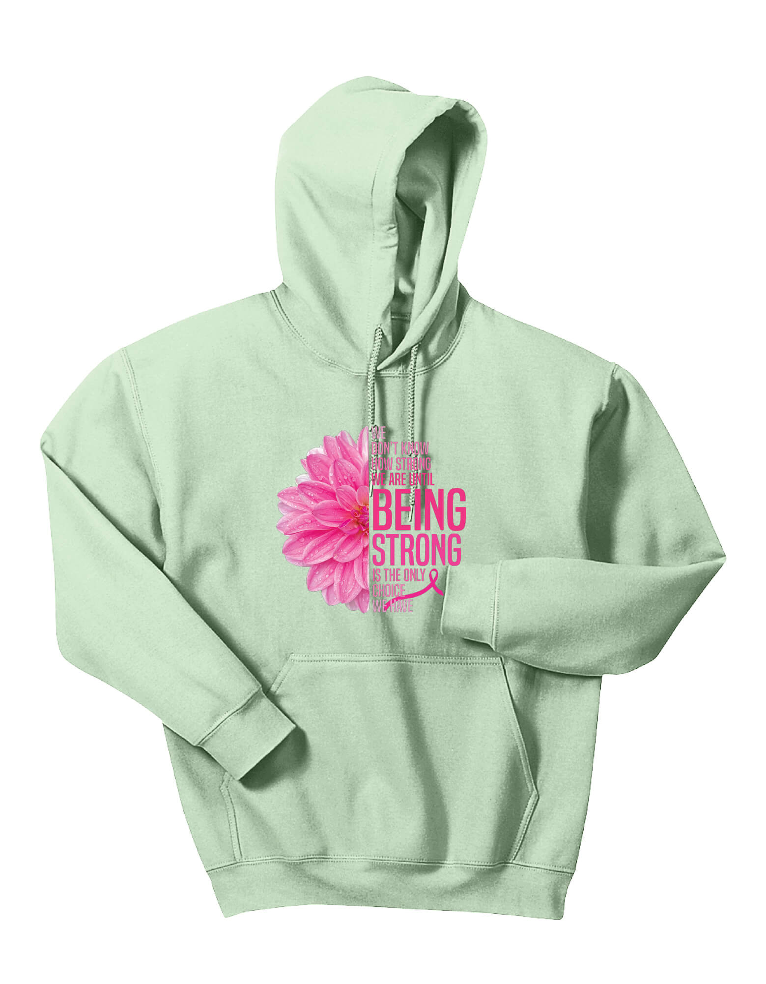 Flower Quote Hoodie mint