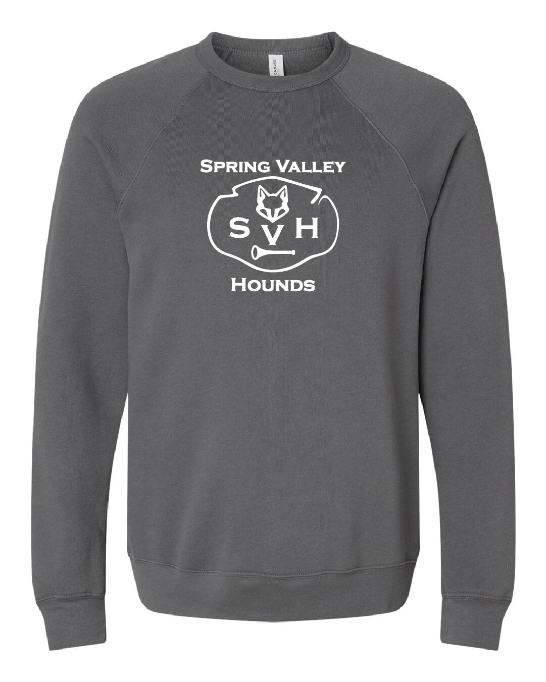 Spring Valley Hounds Crewneck Sweatshirt (Bella Canvas, Adult) gray