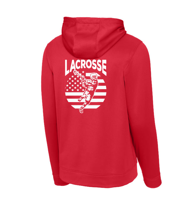 Lacrosse Flag Back Sport-Wick® Fleece Hooded Pullover Adult